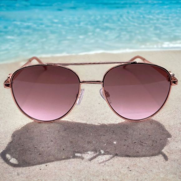 Rose Gold Aviators Tan to Pink Variated Lenses - Picture 1 of 10